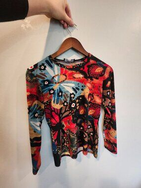 Printed multicolor bodycon T-shirt